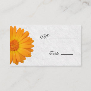 Gerbera Daisy Orange white Place Card for Occasion