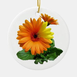 GERBERA DAISY-ORNAMENTS CERAMIC TREE DECORATION
