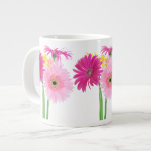 Gerbera Daisy Piink Flowers Large Coffee Mug
