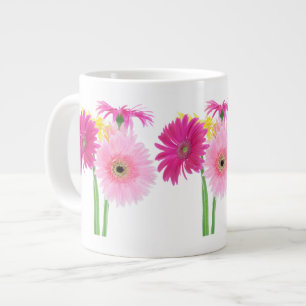 Gerbera Daisy Piink Flowers Large Coffee Mug