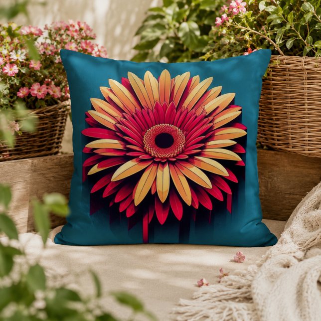 Gerbera Daisy Pillow for Garden-Inspired Comfort (Gerbera Daisy Pillow for Garden-Inspired Comfort)