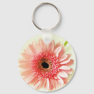 Gerbera Daisy Pinback Button Key Ring