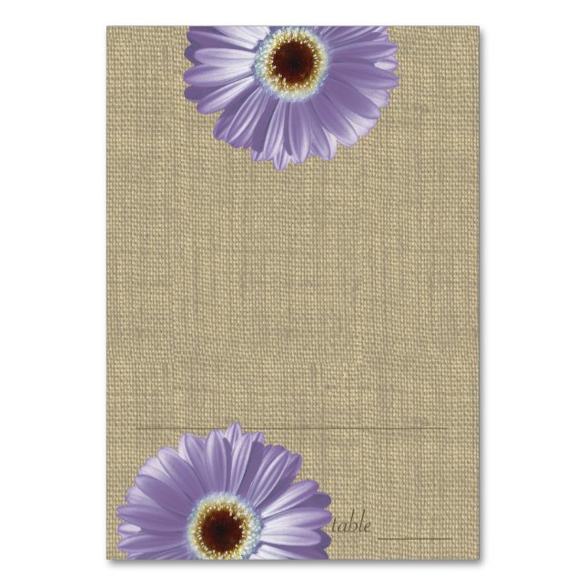 Gerbera Daisy Purple Seating Card (Front)