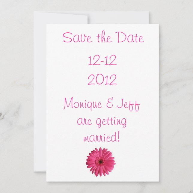Gerbera Daisy Save the Date (Front)