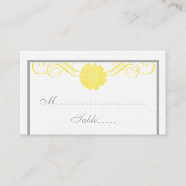 Gerbera Daisy Swirls Place Card (Front)