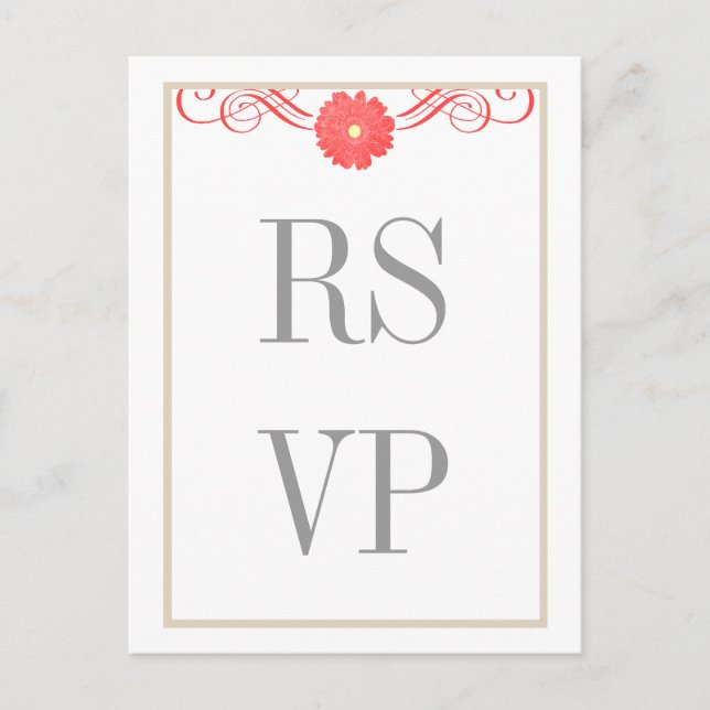 Gerbera Daisy Swirls Response Postcard (Front)