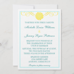 Gerbera Daisy Swirls Wedding Invite