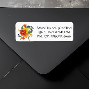 Gerbera Daisy Watercolor Return address
