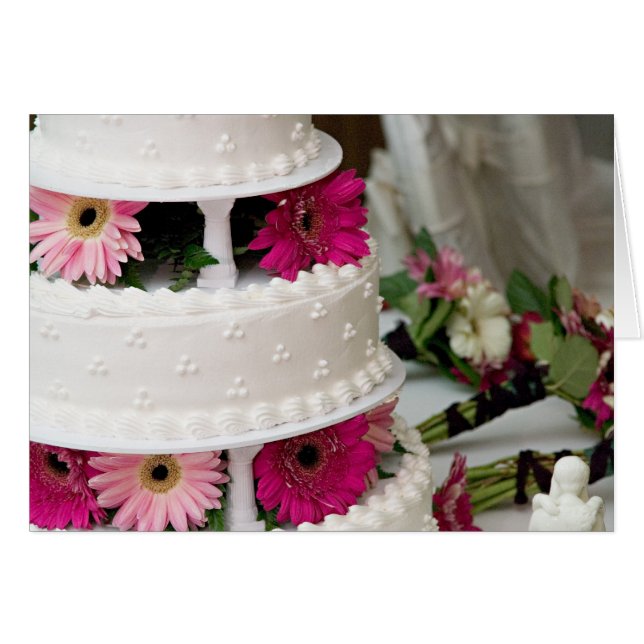 Gerbera Daisy Wedding Cake (Front Horizontal)