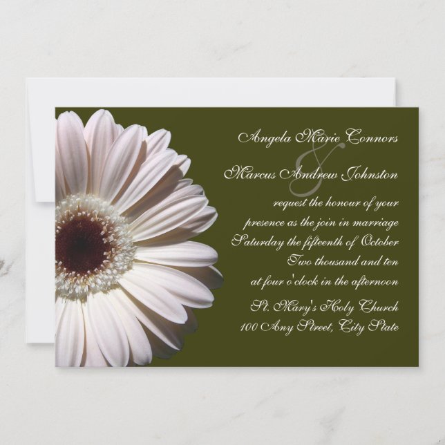 Gerbera Daisy Wedding Invitation (Front)