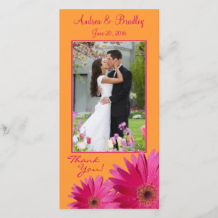 Gerbera Daisy Wedding Thank You Photocard