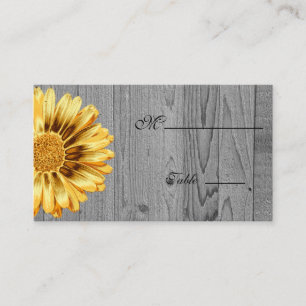 Gerbera Daisy Wood Place Card for Wedding Occasion