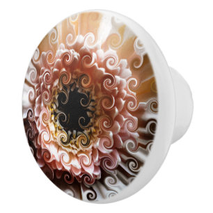 GERBERA FLOWER CERAMIC KNOB