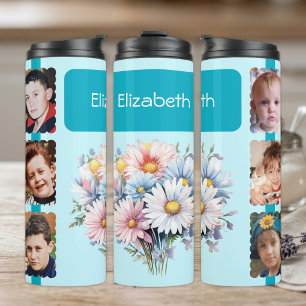 Gerbera flowers 6 photos name blue thermal tumbler