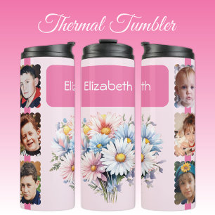 Gerbera flowers 6 photos name pink thermal tumbler