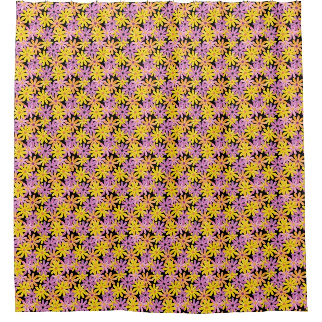 Gerbera flowers pattern, background shower curtain (Front)