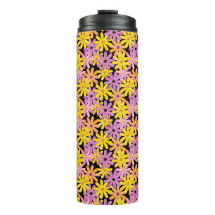 Gerbera flowers pattern, background thermal tumbler