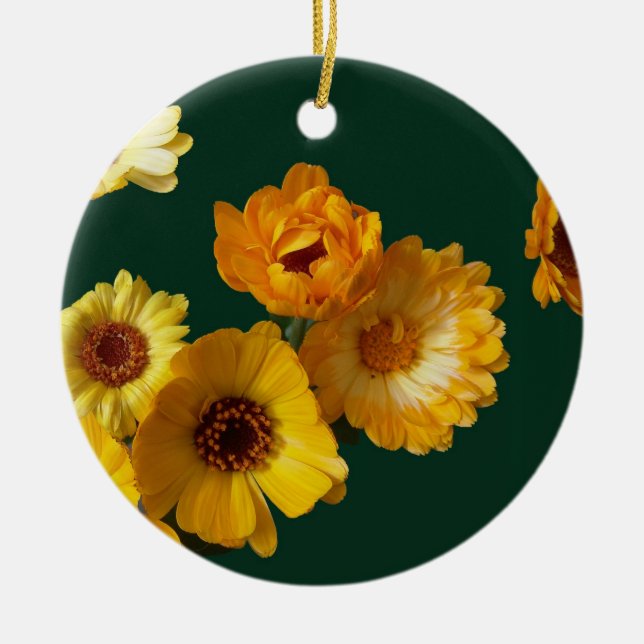 Gerbera greetings ceramic tree decoration (Front)