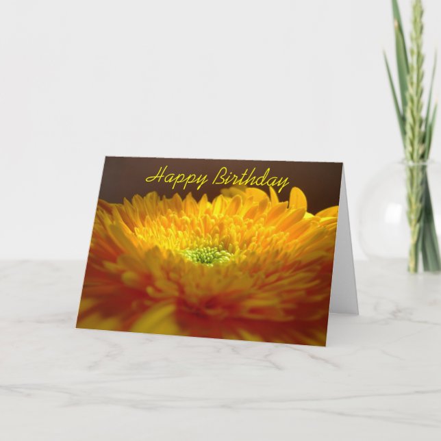 Gerbera Happy Birthday Card (Front)