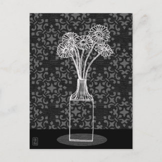 Gerbera in Vase Illustration Postcard