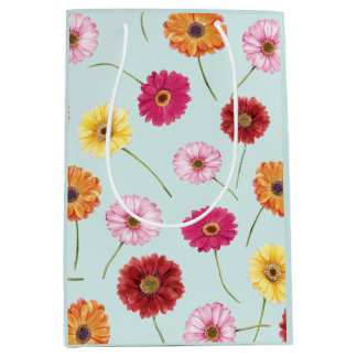 Gerbera,pink,red,orange,yellow  medium gift bag