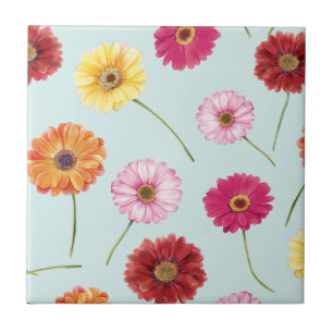 Gerbera,pink,red,orange,yellow tile