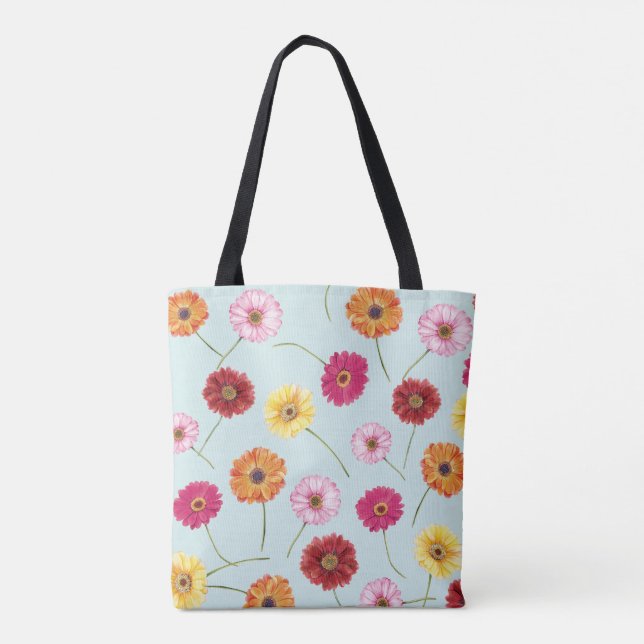 Gerbera,pink,red,orange,yellow  tote bag (Back)