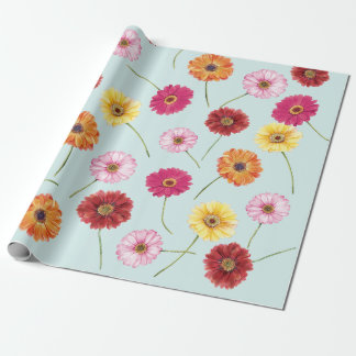 Gerbera,pink,red,orange,yellow wrapping wrapping paper