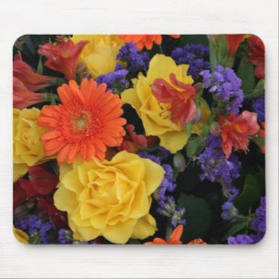 Gerbera Rose Bouquet Mouse Mat