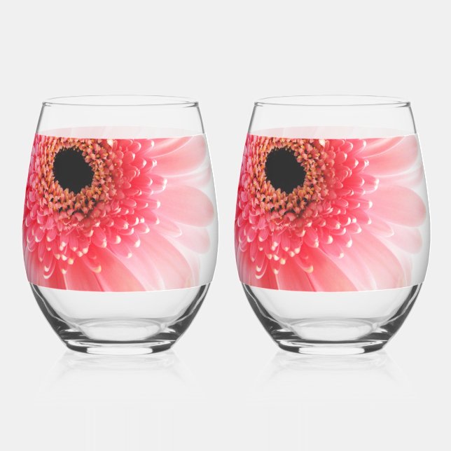Gerbera Stemless Wine Glass (Front)