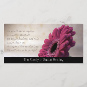 Gerbera Sympathy Thank You Photo Card 2