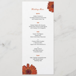 Gerbera Wedding Menu