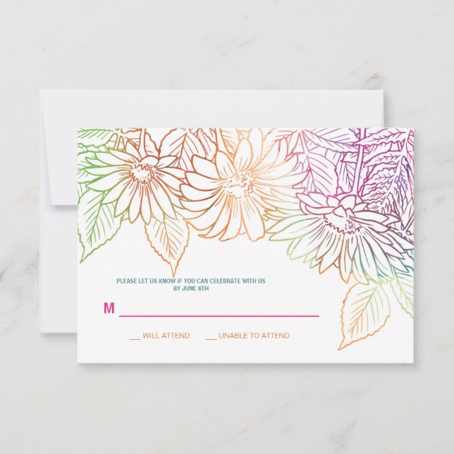 Gerbera Wedding Response Card (Front)