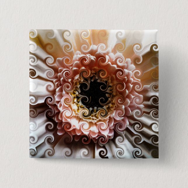 GERBERAS 15 CM SQUARE BADGE (Front)