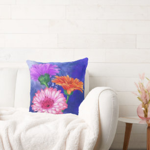 Gerberas Throw Pillow Beautiful Flowers