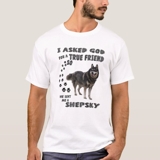 Gerberian Shepsky Quote Mum Dad Art, Cute German H T-Shirt (Front)