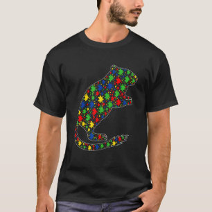 Gerbil Animals Puzzle Pieces Autism Awareness T-Shirt