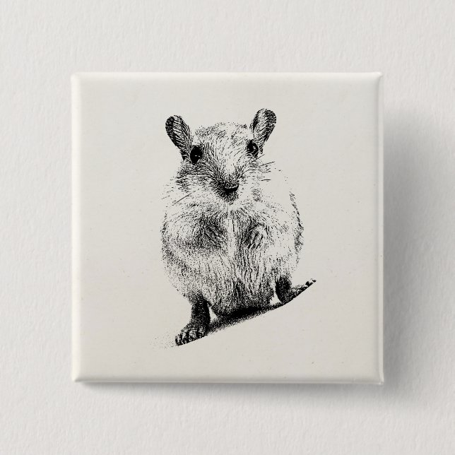 Gerbil Baby Animal Illustration Pet Gerbils 15 Cm Square Badge (Front)