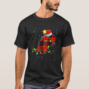 Gerbil Christmas Santa Hat Xmas Lights Holidays T-Shirt