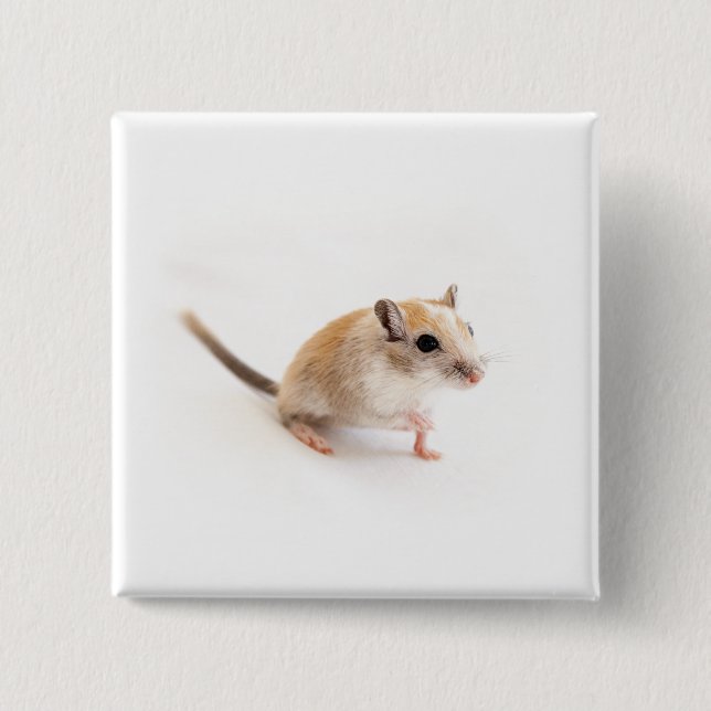 Gerbil Cute Baby Animal Pet Gerbils Template 15 Cm Square Badge (Front)