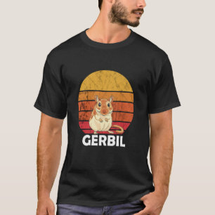 Gerbil Desert Rat Retro Vintage Sunset Rodent Gerb T-Shirt
