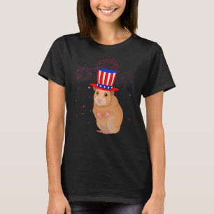 Gerbil Graphic Red White Blue Fireworks Decor 4th T-Shirt