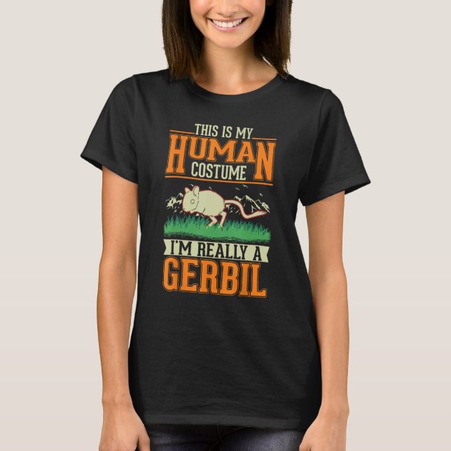 Gerbil Human Costume Halloween Gerbil T-Shirt (Front)