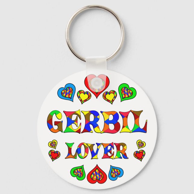 Gerbil Lover Key Ring (Front)