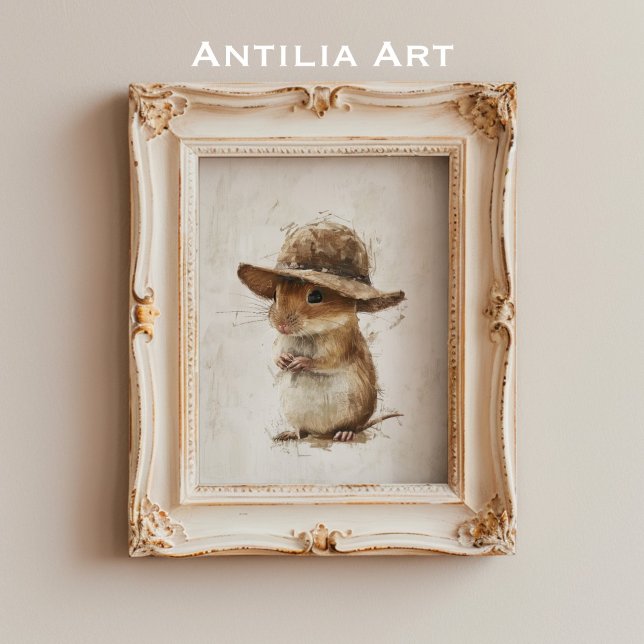 Gerbil Portrait Painting Mouse Art Hamster Rodent Poster (Creator Uploaded)