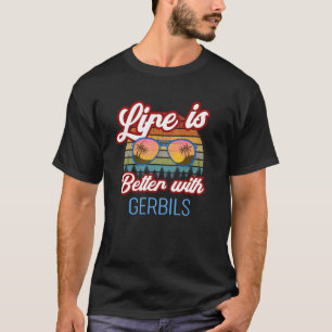 Gerbil Retro Sunset With Gerbils T-Shirt