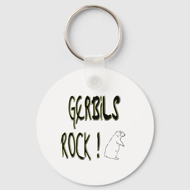 Gerbils Rock! Keychain (Front)