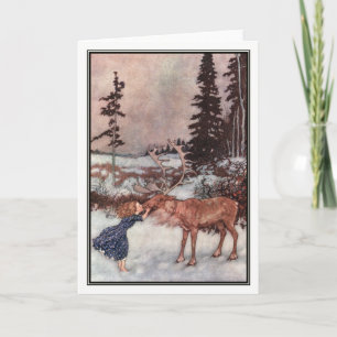 Gerda and the Reindeer by Edmund Dulac Holiday Card