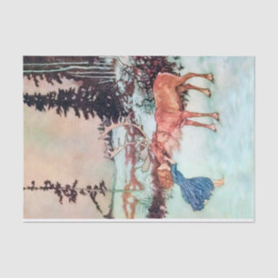 Gerda and the Reindeer, Snow Queen Fairy Tale  Tissue Paper