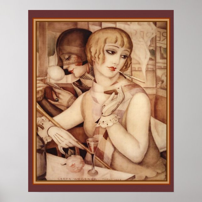 Gerda & Lili  #1 Art Deco Print 16 x 20 (Front)